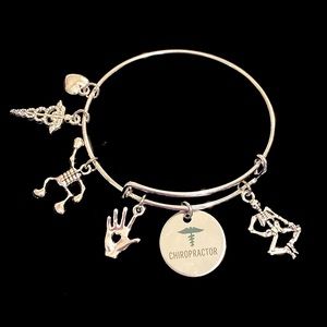 Chiropractor Charm Bracelet Bangle